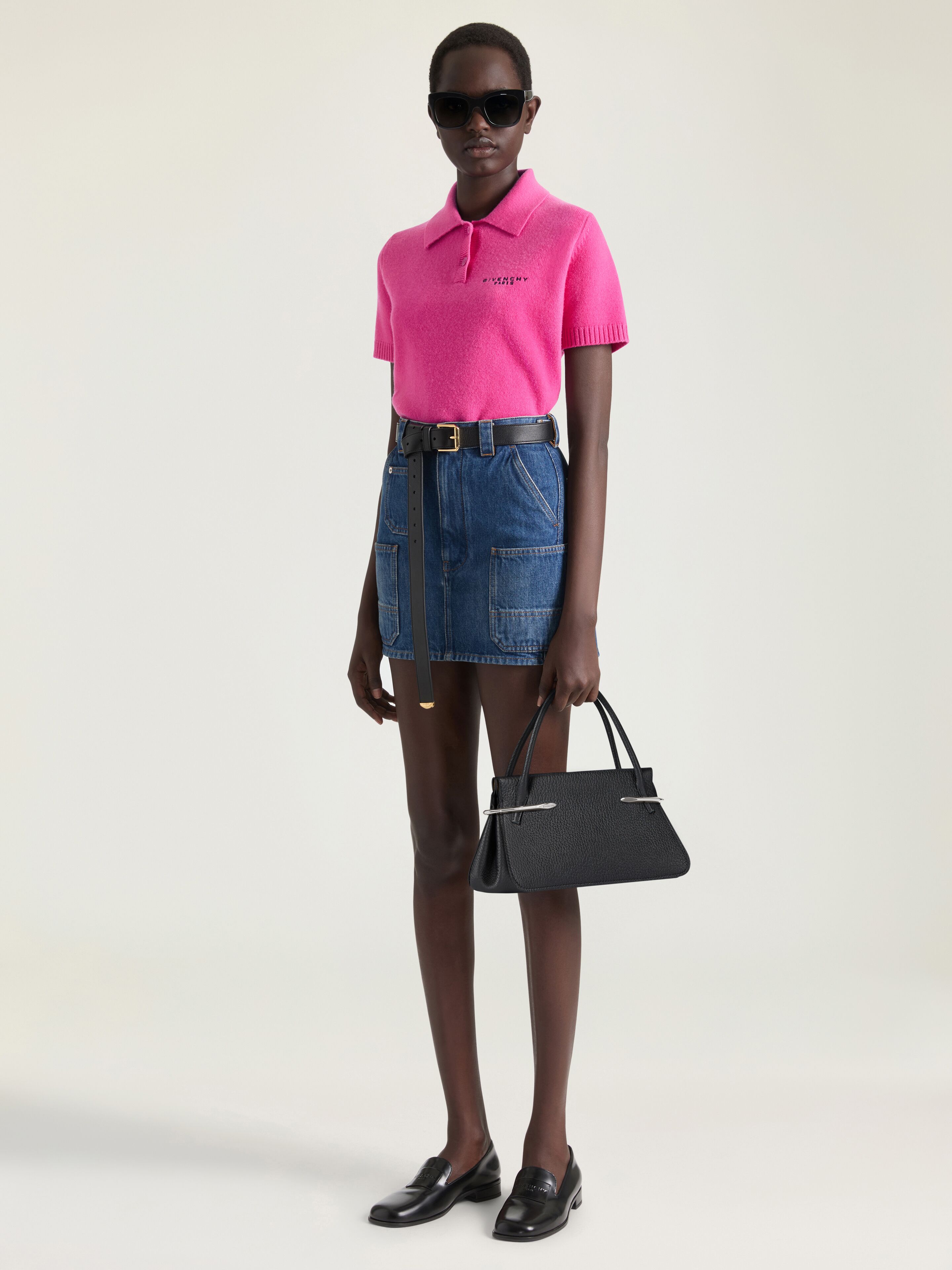 Medium Pinch bag in grained leather